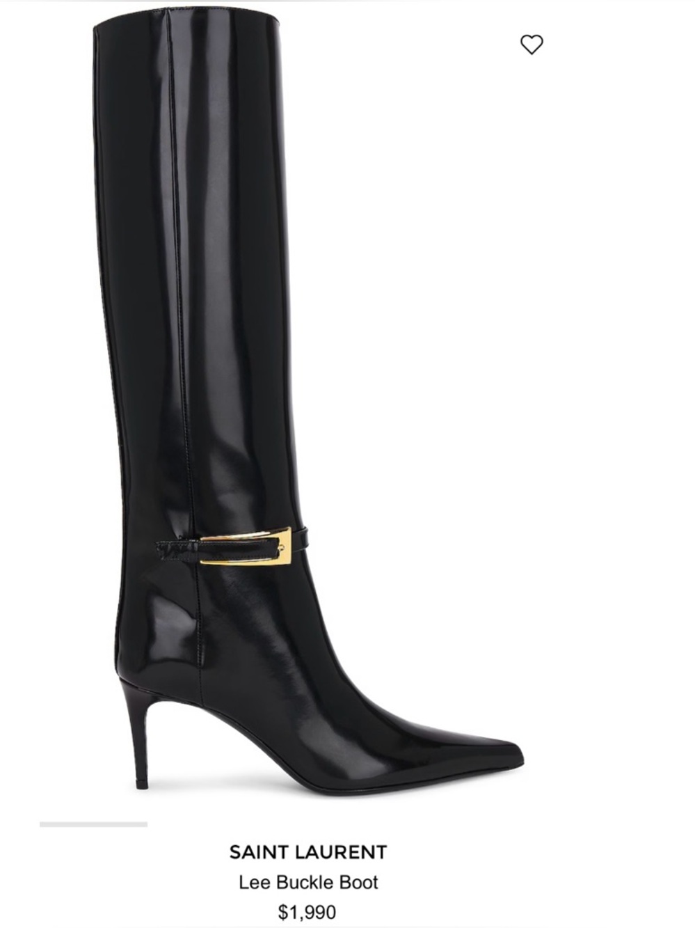 Saint Laurent YSL Lee Buckle Black Leather Boots Size 38